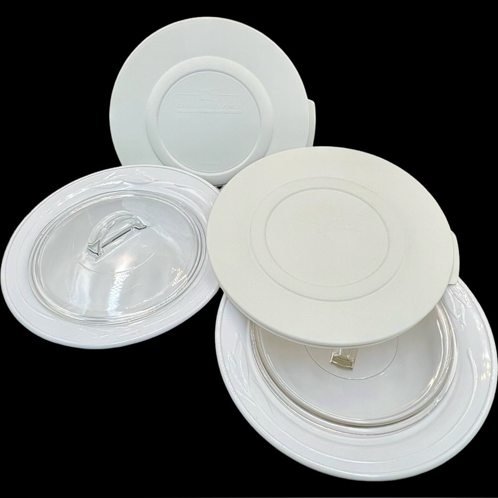 Corningware Casual Elegance White Flora 1.5 Qt Baking Dish Pyrex Lid &Cover L-21